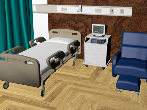 Hospital Ward 9 - 8K 3D Model