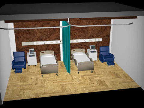Hospital Ward 9 - 8K 3D Model