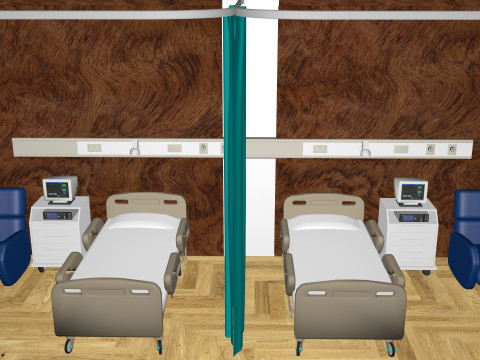Hospital Ward 9 - 8K 3D Model