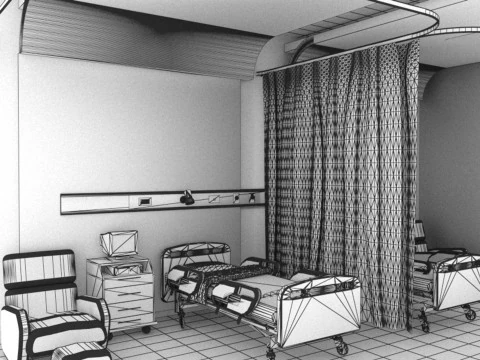 Hospital Ward 9 - 8K 3D Model