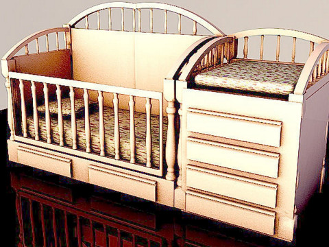 Łóżeczko dziecięce Model 3D