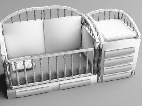 Łóżeczko dziecięce Model 3D