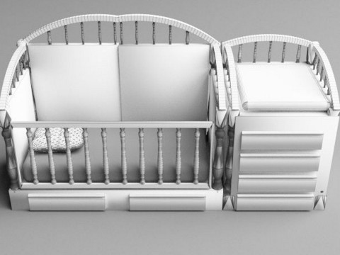 Łóżeczko dziecięce Model 3D
