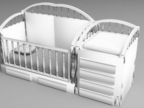 Łóżeczko dziecięce Model 3D