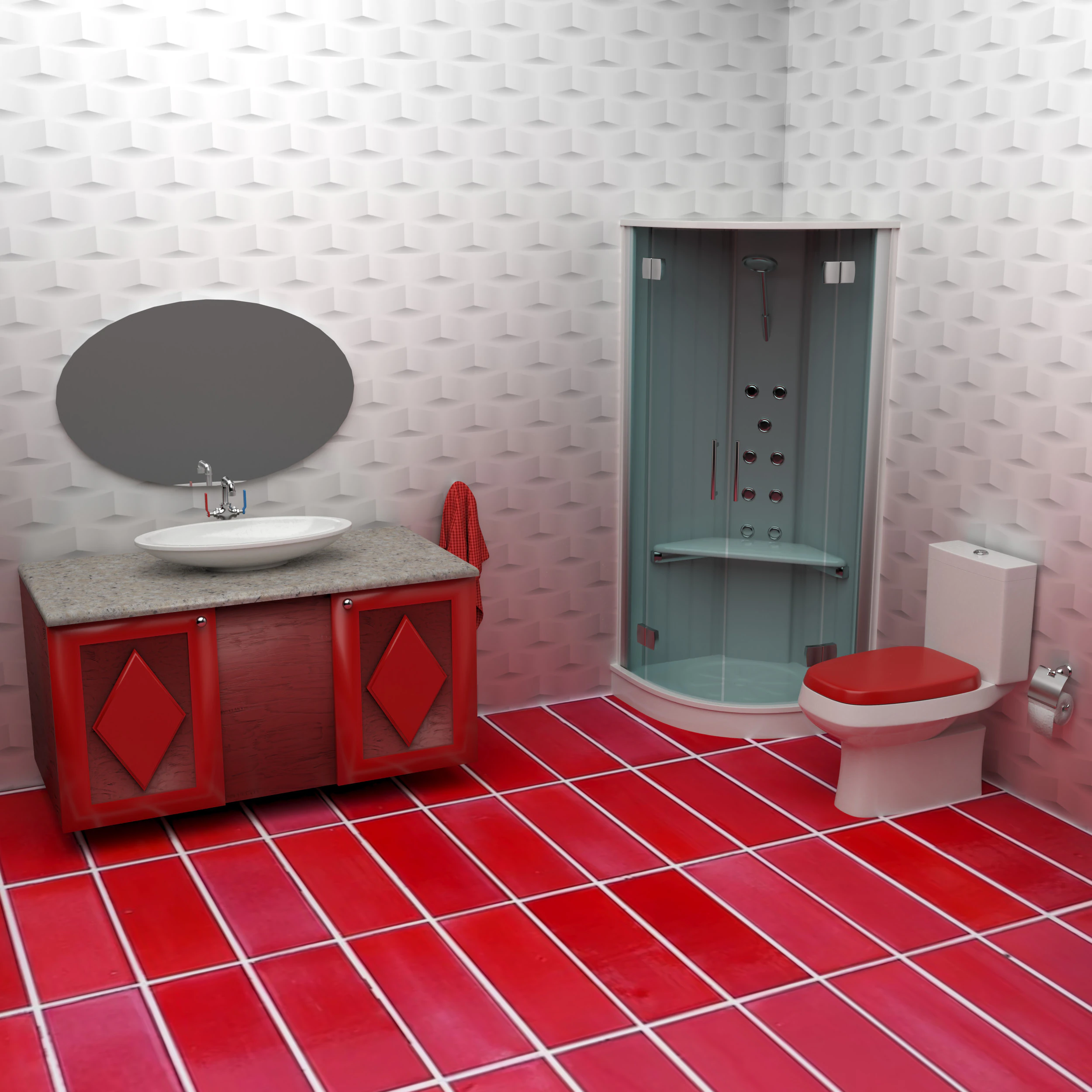 Bathroom 5 - 8K 3D Model .c4d .max .obj .3ds .fbx .stl .blend 