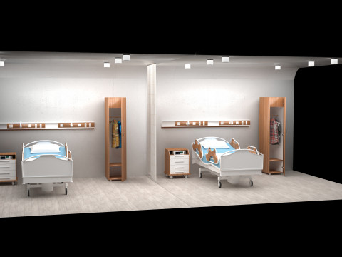 Hospital Ward 10 - 8K 3D Model