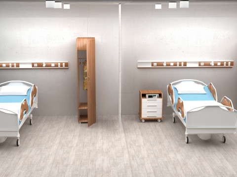 Hospital Ward 10 - 8K 3D Model