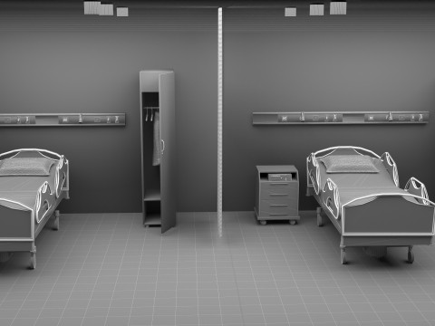 Hospital Ward 10 - 8K 3D Model