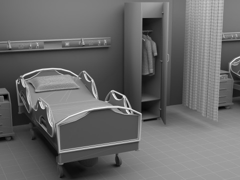 Hospital Ward 10 - 8K 3D Model
