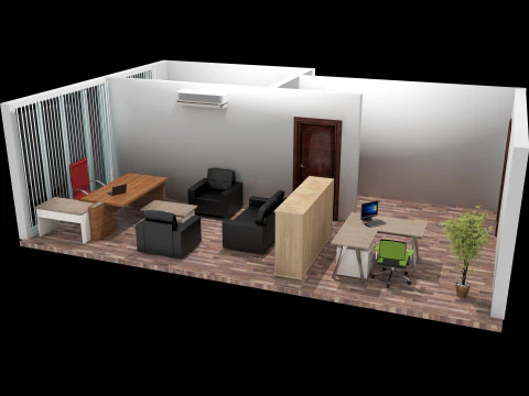 Piano ufficio 8K Modello 3D
