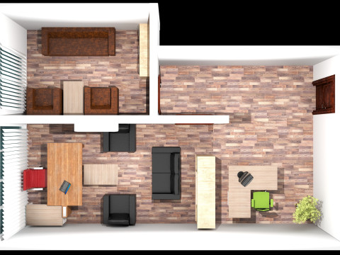 Office Plan 8K Model 3D