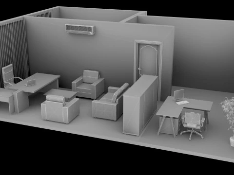 Office Plan 3D Model