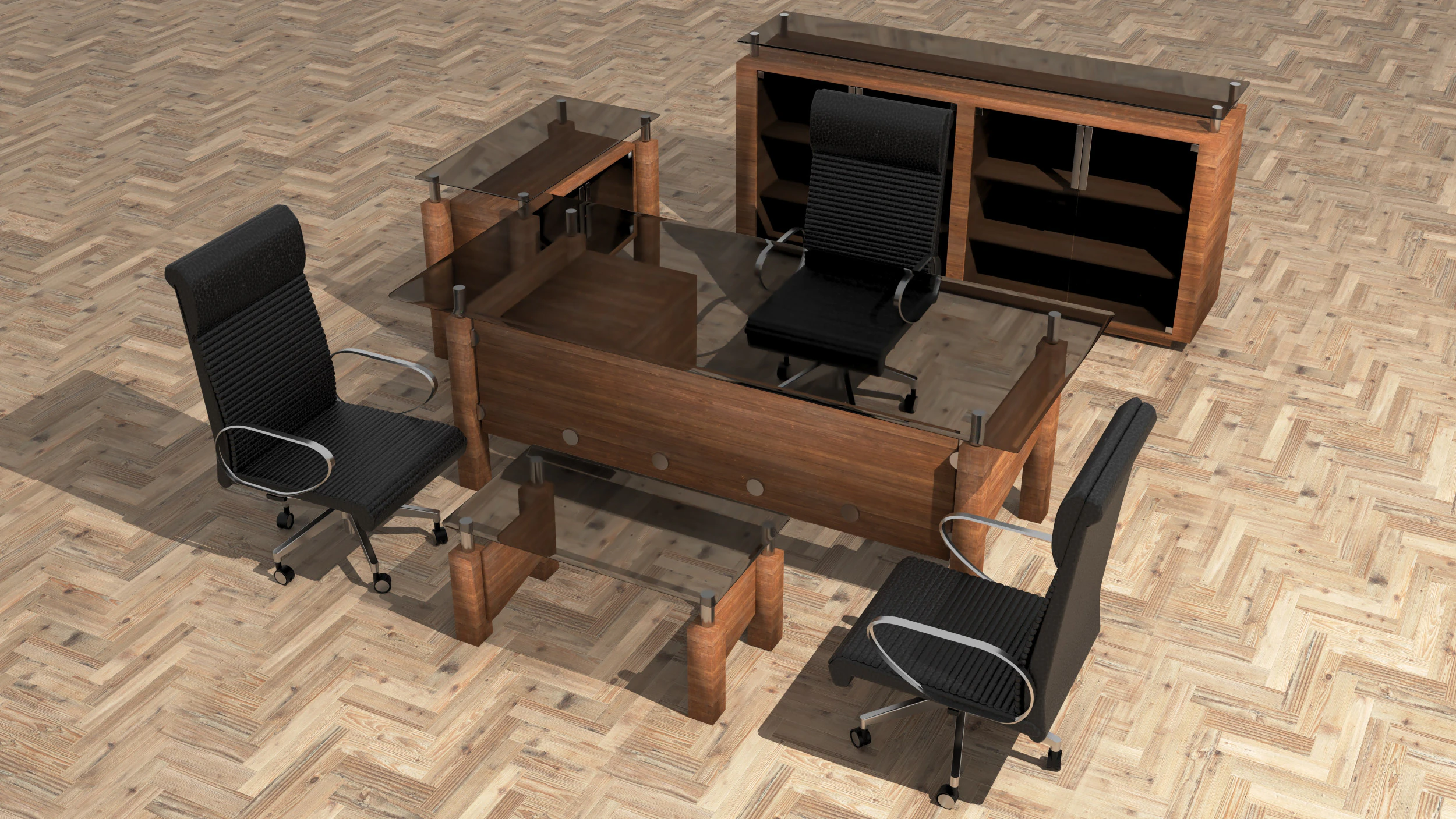 Office Set 2 3D Model .c4d .max .obj .3ds .fbx .stl .blend 