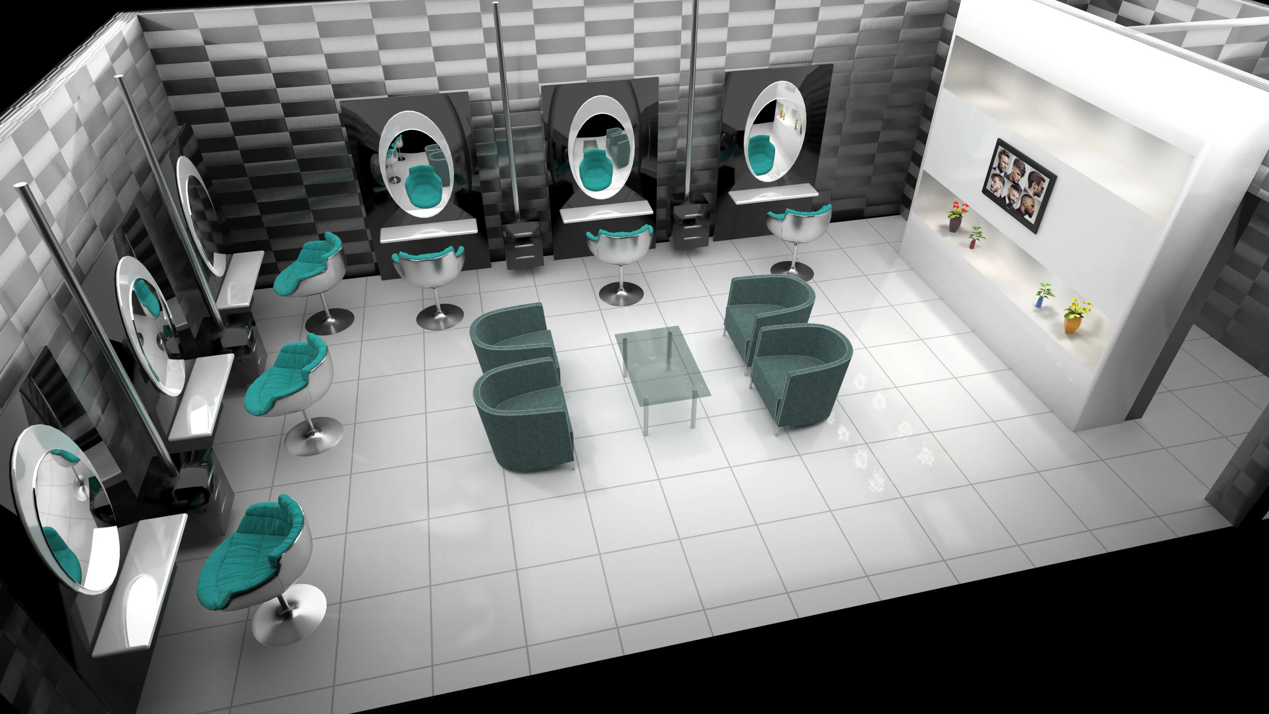 Hairdresser 3D Model .c4d .max .obj .3ds .fbx .stl .blend 