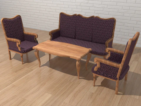 リビングルームの夕日8K 3Dモデル