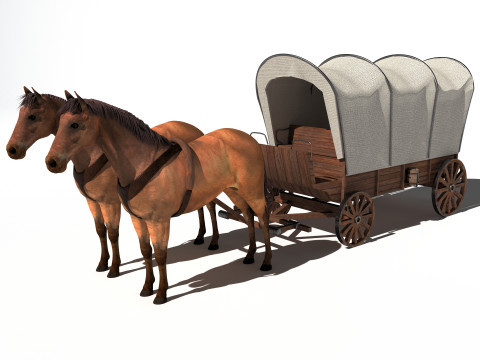 Western Wagon 2 - 8K 3Dモデル