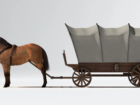 Western Wagon 2 - 8K 3D Model