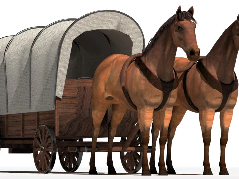 Western Wagon 2 - 8K 3D Model
