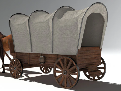 Western Wagon 2 - 8K 3D Model