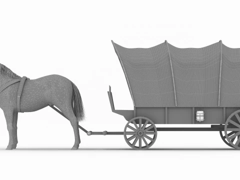 Western Wagon 2 - 8K 3D Model