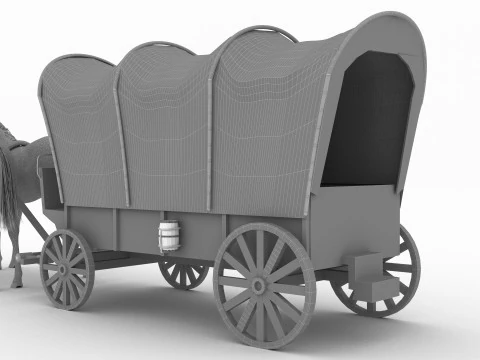 Western Wagon 2 - 8K 3D Model