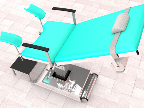 Gynecological Examination Bed Modello 3D