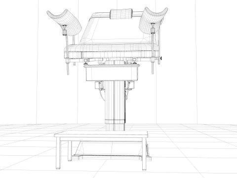Gynecological Examination Bed 3D Model