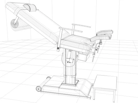 Gynecological Examination Bed 3D Model