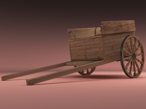 Hay Cart 8K 3D Model