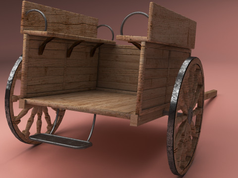 Hay Cart 8K 3D Model