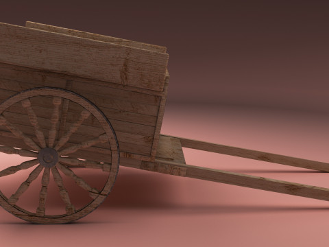 Hay Cart 8K 3D Model