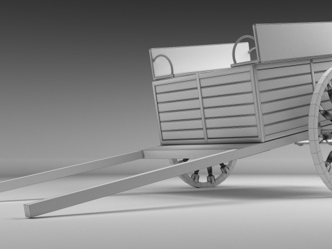 Hay Cart 8K 3D Model