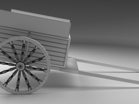 Hay Cart 8K 3D Model