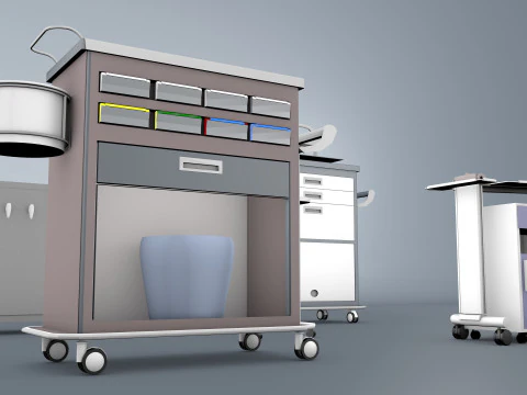 Hospital Trolleys Bundle 8K 3D Model