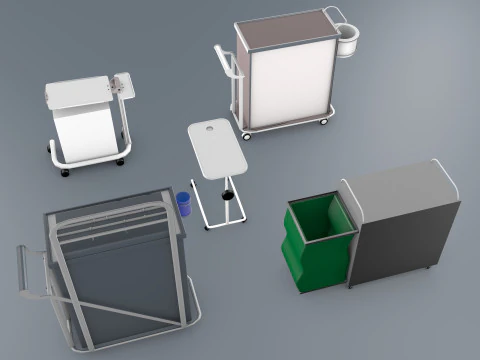Hospital Trolleys Bundle 8K 3D Model