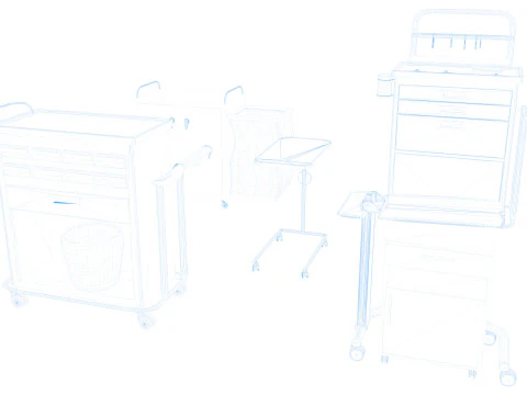 Hospital Trolleys Bundle 8K 3D Model