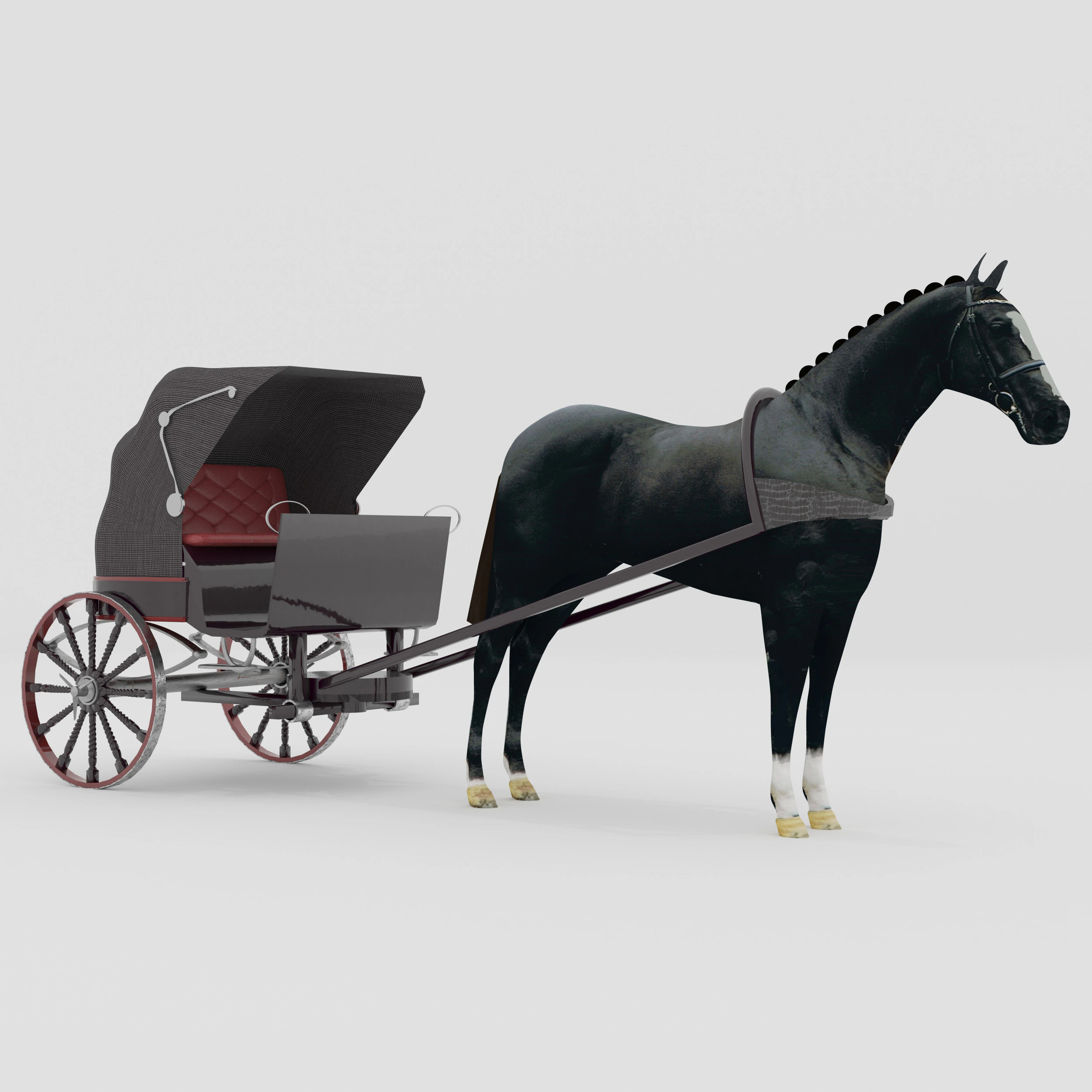 Race Chariot 3D Model .c4d .max .obj .3ds .fbx .stl .blend 