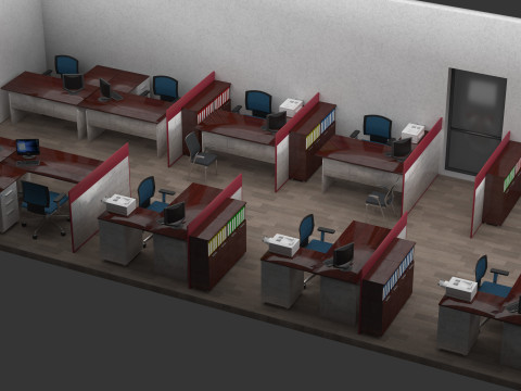 Office Floor 2 - 8K 3D Model
