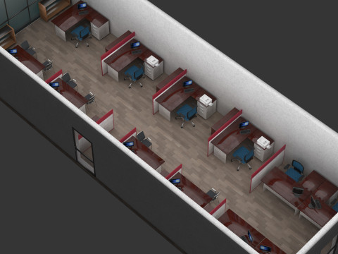 Office Floor 2 - 8K 3D Model