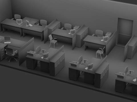 Office Floor 2 - 8K 3D Model