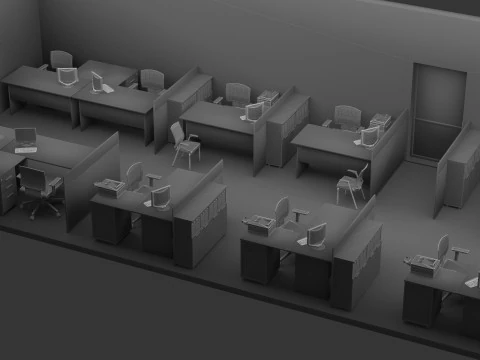 Office Floor 2 - 8K 3D Model