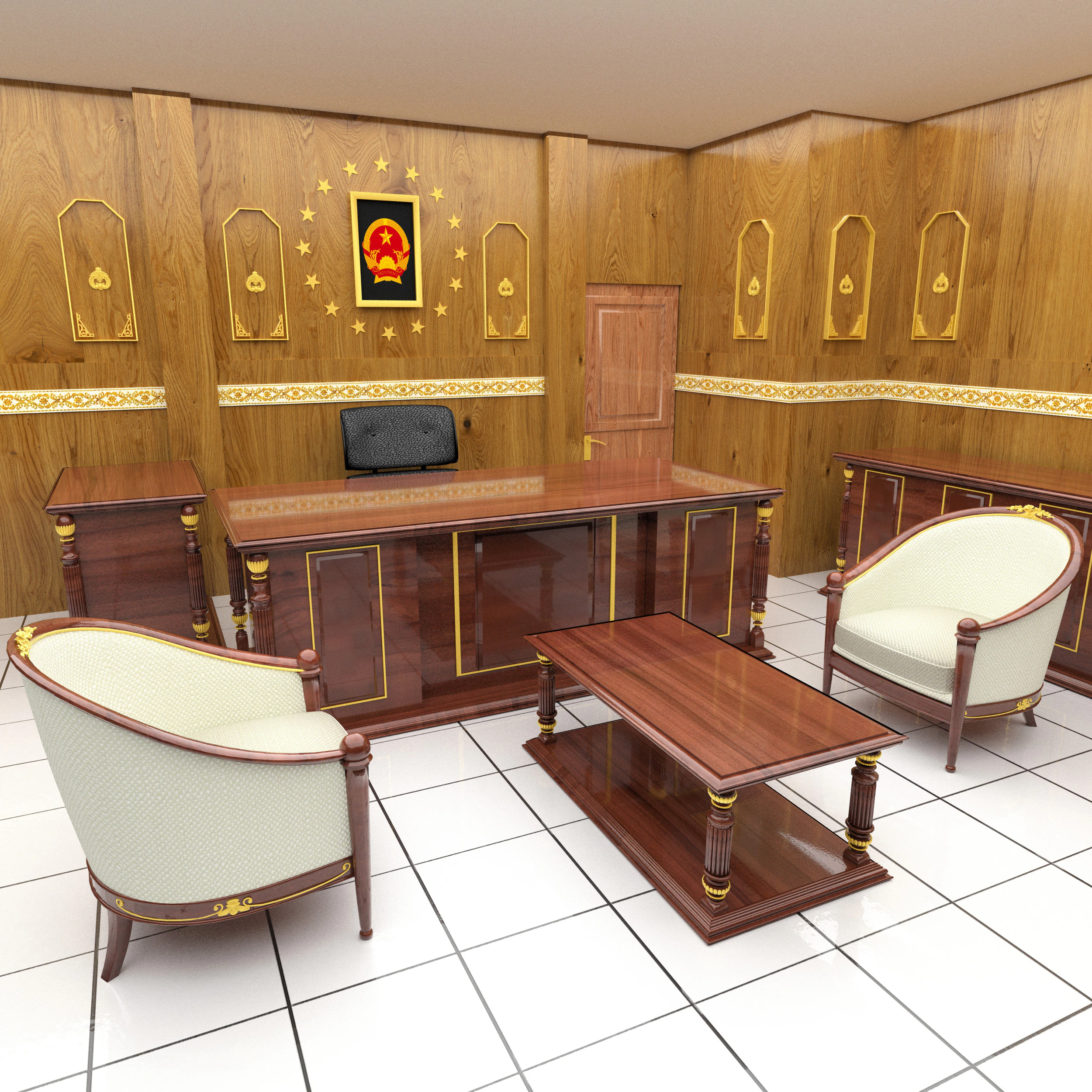 President Room 3D Model .c4d .max .obj .3ds .fbx .stl .blend