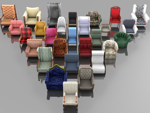 Armchair Collection 8K 3D Model