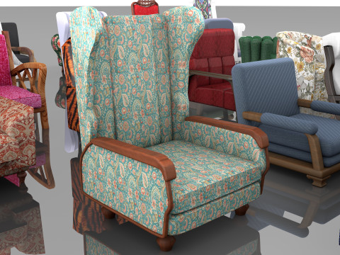 Armchair Collection 8K 3D Model
