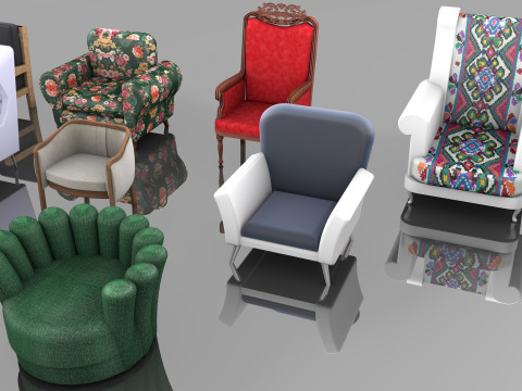 Armchair Collection 8K 3D Model