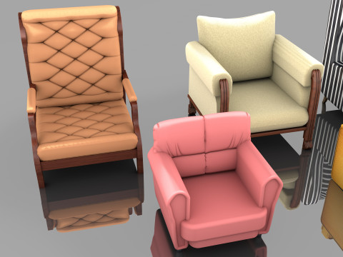 Armchair Collection 8K 3D Model