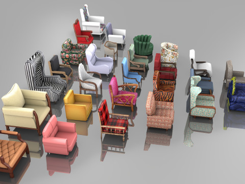 Armchair Collection 8K 3D Model