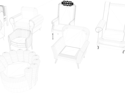 Armchair Collection 8K 3D Model