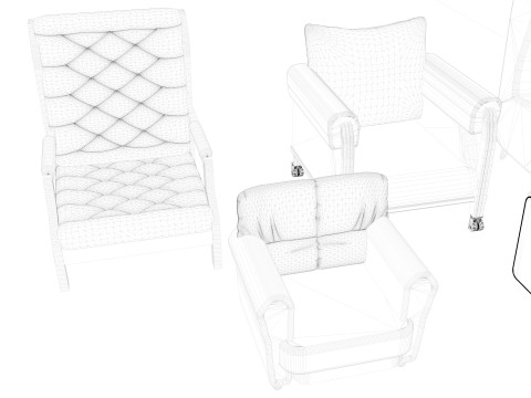 Armchair Collection 8K 3D Model