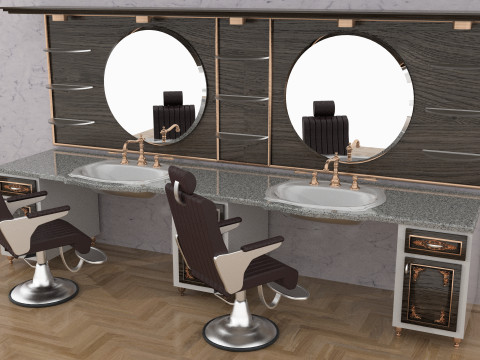 Barbershop Counter 8K 3D Model